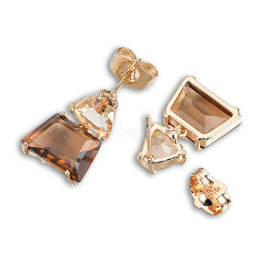 K9 Glass Triangle with Trapezoid Dangle Stud Earrings(EJEW-N053-52)-3