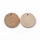 Les accessoires de bijoux en bois pendentifs de noix de coco plats ronds(COCO-E001-10B-01)-2