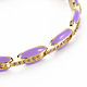 Brass Micro Pave Cubic Zirconia Link Chain Bracelet for Women(BJEW-T020-05G-06)-2