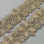 Polyester Lace Trim, Garment Accessory, Flower, Tan, 1-3/4 inch(45mm)(OCOR-WH0077-63)