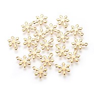 304 Stainless Steel Charms, Snowflake, Golden, 9x12x1mm, Hole: 1.4mm(X-STAS-E447-10G)