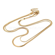 304 Stainless Steel Double Layer Round Snake Chain & Herringbone Chain Necklaces for Women, Real 18K Gold Plated, 16.73 inch(42.5cm)(NJEW-G140-16A-G)