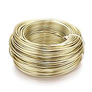 Round Aluminum Wire, Bendable Metal Craft Wire, Flexible Craft Wire, for Beading Jewelry Doll Craft Making, Light Gold, 18 Gauge, 1.0mm, 200m/500g(656.1 Feet/500g)(AW-S001-1.0mm-27)