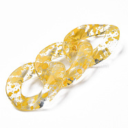 Transparent Acrylic Linking Rings, Quick Link Connectors, for Curb Chains Making, Twist Oval, Gold, 39x29x7.5mm, Inner Diameter: 12x22mm(OACR-N009-014A-09)