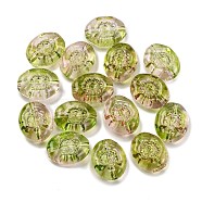 926Pcs Transparent Acrylic Beads, Flat Round, Yellow Green, 13.5x11x5mm, Hole: 1.6mm, about 926pcs/500g(MACR-K359-23D)