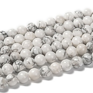 1 Strand White Round Natural Howlite Beads Strands, 8mm, Hole: 1mm, about 24pcs/strand, 7.6 inch(X-TURQ-G091-8mm)