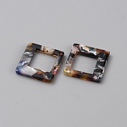 Acrylic Pendants, Square Charm, Coconut Brown, 27x27x2.5mm, Hole: 1.2mm(MACR-TAC0001-12)