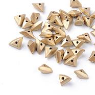 Plating Opaque Acrylic Beads, Triangle, Gold, 10~11x7x5mm, Hole: 1mm, about 3090pcs/500g(PACR-S218-2101)
