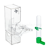 Plastic Bird Water Bottle, Drinking Fountains Water Feeder, with Acrylic Parrot Automatic Feeder, Pet Supplies, Clear, 2pcs/set(AJEW-GA0002-55)