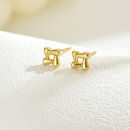 Real 18K Gold Plated Elegant Vintage Casual Fashion Stainless Steel Square Stud Earrings for Women(ZR3669-4)