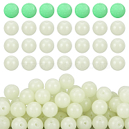 PandaHall Elite 150Pcs Synthetic Luminous Stone Beads Strands, Round, Honeydew, 8mm, Hole: 1mm(G-PH0019-18)