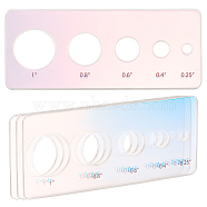 Acrylic Measuring Tool for Doll Craft Eyes, Doll Making Supplies, Rectangle, 4.9x11.95x0.3cm, Hole: 6~25mm(TOOL-WH0155-110A-01)