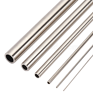 BENECREAT 6Pcs 6 Styles 304 Stainless Steel Tubes, Round, Stainless Steel Color, 30x0.05~0.8cm, Inner Diameter: 0.02~0.6cm, 1pc/style(FIND-BC0002-34)
