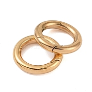Ion Plating(IP) 316 Stainless Steel Spring Gate Rings, Rings, Real 18K Gold Plated, 16x3mm(STAS-M296-01G-B)