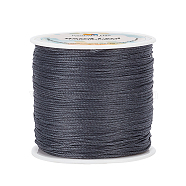 Elite 1 Roll Round Waxed Polyester Cords, Twisted Cord, Dark Gray, 0.5mm, about 115.92 yards(106m)/roll(YC-PH0002-44A)