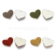 Spray Painted Alloy Pendants, Heart, Light Gold, Mixed Color, 19x24x6mm, Hole: 2mm(PALLOY-T067-11)