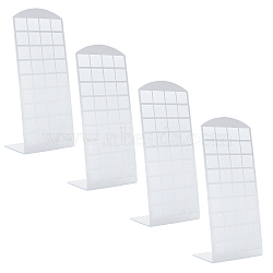 Acrylic Earring Display Frame, Rectanlge, 72-hole, White, 46x88x90mm, Hole: 0.5mm(EDIS-WH0006-08A)