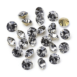 Grade AAA Pointed Back Resin Rhinestones, Diamond Shape, Gray, 6mm, about 1440pcs/bag(RESI-R120-6.0mm-03)