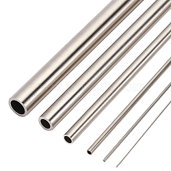 BENECREAT 6Pcs 6 Styles 304 Stainless Steel Tubes, Round, Stainless Steel Color, 30x0.05~0.8cm, Inner Diameter: 0.02~0.6cm, 1pc/style(FIND-BC0002-34)