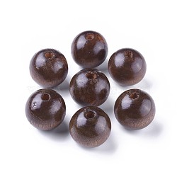 Natural Wood Beads, Lead Free, Dyed, Round, Light Coffee, 24~25mm, Hole: 5mm(TB25MMY-5)