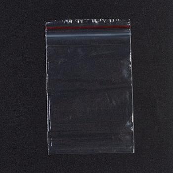 Plastic Zip Lock Bags, Resealable Packaging Bags, Top Seal, Self Seal Bag, Rectangle, Red, 9x6cm, Unilateral Thickness: 1.1 Mil(0.028mm)