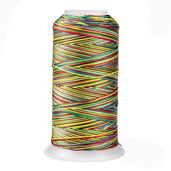 Segment Dyed Round Polyester Sewing Thread, for Hand & Machine Sewing, Tassel Embroidery, Yellow Green, 3-Ply 0.2mm, about 1000m/roll