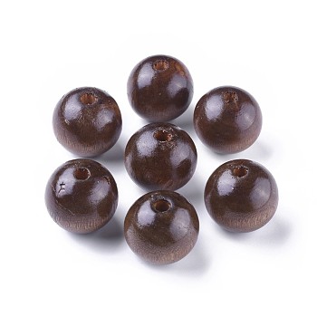 Natural Wood Beads, Lead Free, Dyed, Round, Light Coffee, 24~25mm, Hole: 5mm