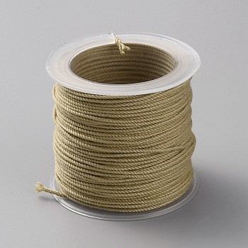 28M Cotton Cord, Braided Rope, with Plastic Reel, for Wall Hanging, Crafts, Gift Wrapping, Dark Khaki, 1mm, about 30.62 Yards(28m)/Roll