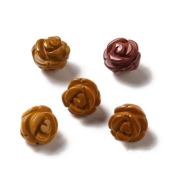 Natural Mookaite Carved Flower Beads, Rose, 8.5~10x10x10.5mm, Hole: 1mm