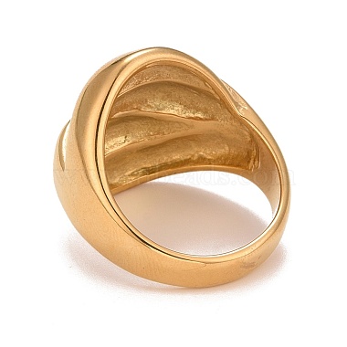 Ion Plating(IP) 304 Stainless Steel Textured Chunky Finger Ring for Men Women(RJEW-B040-03G)-3