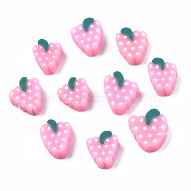 Pearl Pink Fruit Polymer Clay Beads