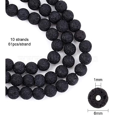 brins de perles de roche de lave naturelle olycraft(G-OC0001-38-6mm)-3
