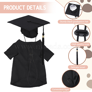 Polyester Dog Cat Clothes Graduation Party Costume(AJEW-WH20115-16A)-6