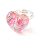 3D Resin Heart with Star Adjustable Ring(RJEW-JR00457)-4