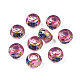 Flower Printed Transparent Acrylic Rondelle Beads(TACR-S160-01-E01)-1