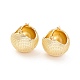 Textured Ball Brass Huggie Hoop Earrings for Women(EJEW-A064-12G-RS)-2