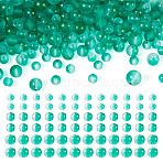 Frosted Transparent Glass Bead Strands, with Gold Powder, Round, Medium Sea Green, 6~10mm, Hole: 1mm, 300pcs/set(GLAA-TA0002-77A)