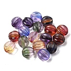 Two Tone Transparent Acrylic Beads, Pumpkin, Mixed Color, 12.5x11.5mm, Hole: 2.2mm(TACR-C002-02)