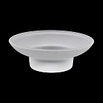 Glass Soap Dish Tray, Flat Round, White, 110x37.5mm, Inner Diameter: 100mm(AJEW-XCP0003-54)