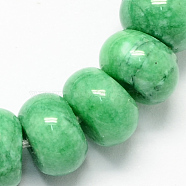 Natural Malaysia Jade Stone Beads Strands, Dyed, Rondelle, Medium Sea Green, 8x5mm, Hole: 1mm, about 60~65pcs/strand, 15.7 inch(G-S105-8mm-13)