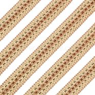 Polyester Ribbons, Jacquard Ribbon, Tyrolean Ribbon, Curtain, Garment Accessories, Light Salmon, 1 inch(26mm), about 13.12 Yards(12m)/Card(OCOR-WH0066-16B)