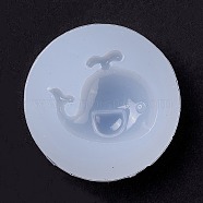 Whale DIY Food Grade Silicone Molds, Resin Casting Molds, For UV Resin, Epoxy Resin Jewelry Making, White, 38.5x10mm, Inner Diameter: 25x24mm(DIY-C035-02)