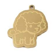 304 Stainless Steel Pendants, Poodle Charm, Golden, 24.5x20.5x1.5mm, Hole: 1mm(STAS-C095-22G)