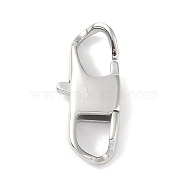 Non-Tarnish 316 Surgical Stainless Steel Lobster Claw Clasp, Stainless Steel Color, 18x8x3.5mm, Hole: 5x4mm(STAS-P362-39P-01)