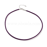 Braided Round Imitation Leather Bracelets Making, with Stainless Steel Color Tone Stainless Steel Lobster Claw Clasps, Purple, 17-1/8 inch(43.6cm)(BJEW-H610-01P-10)