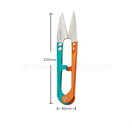 High-carbon Steel Scissors, Embroidery Scissors, Sewing Scissors, Turquoise, 120x40mm(PW-WG16005-02)