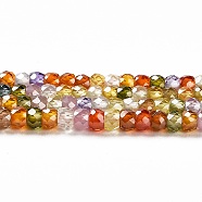 Cubic Zirconia Bead Strands, Faceted Rondelle, Colorful, 3x2mm, Hole: 0.6mm, about 164~172pcs/strand, 14.57~14.88 inch(37~37.8cm)(ZIRC-G001-01L)
