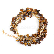 Natural Tiger Eye Bead Bracelets, 8-5/8 inch(22cm)(PW-WG73957-07)