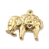 Ion Plating(IP) 304 Stainless Steel Pendants, Elephant, Golden, 19x22x3.5mm, Hole: 1.2mm(STAS-H175-08G)