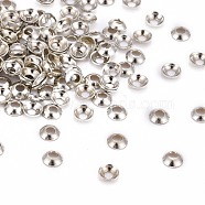Brass Tiny Bead Cones, Platinum, 3x0.8mm, Hole: 1mm(KK-O043-04P)